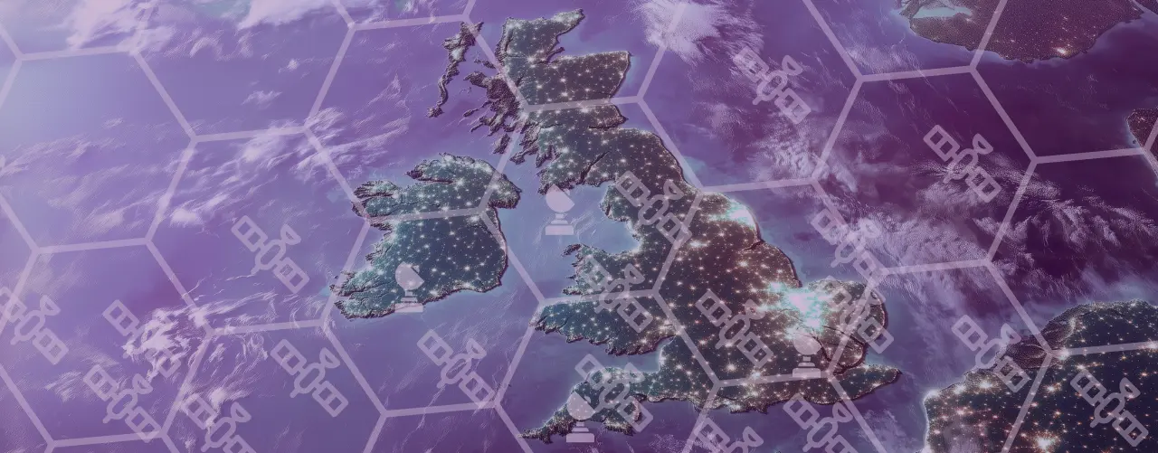 Graphic showing the United Kingdom from space